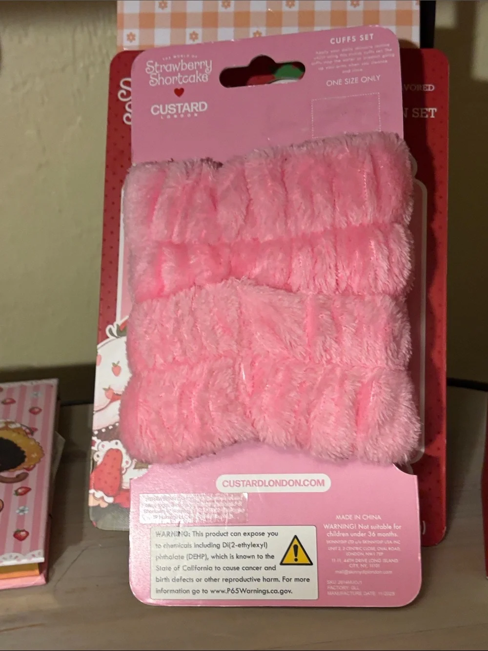 Strawberry Shortcake Plush Spa Wrist Cuff Set